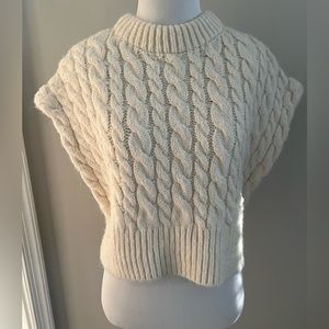 Zara cableknit pull over vest